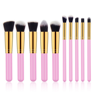 Hotsale 10PCS Mini Synthetic Hair Wooden Handle Makeup Brush Set